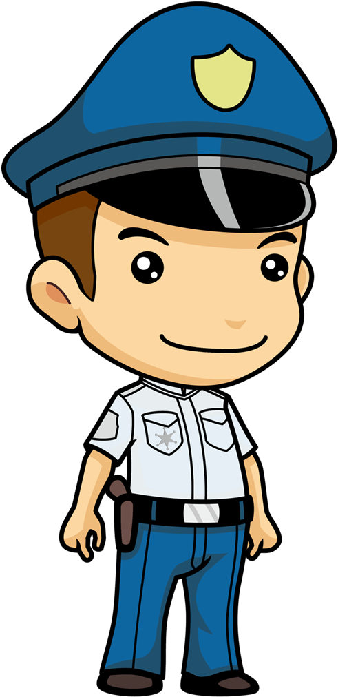 Policeman7 - Cute Policeman Clipart (600x1075), Png Download
