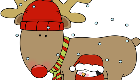 Christmas Reindeer (493x277), Png Download