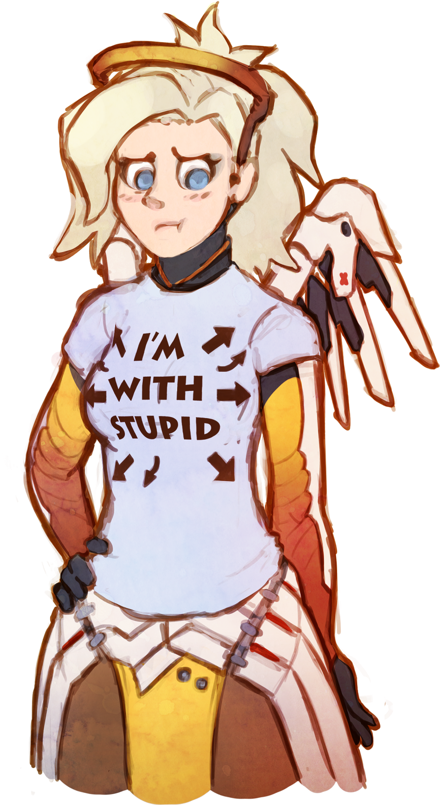 State Your Main And Your Personal Outlook When Playing - Mercy Overwatch Memes (1280x1664), Png Download