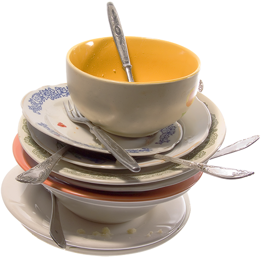 Clip Royalty Free Download Collection Of Transparent - Dirty Utensils (617x668), Png Download