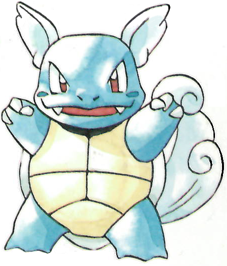 Wartortle Pokemon Red And Green Official Art Render - Wartortle Art (453x531), Png Download