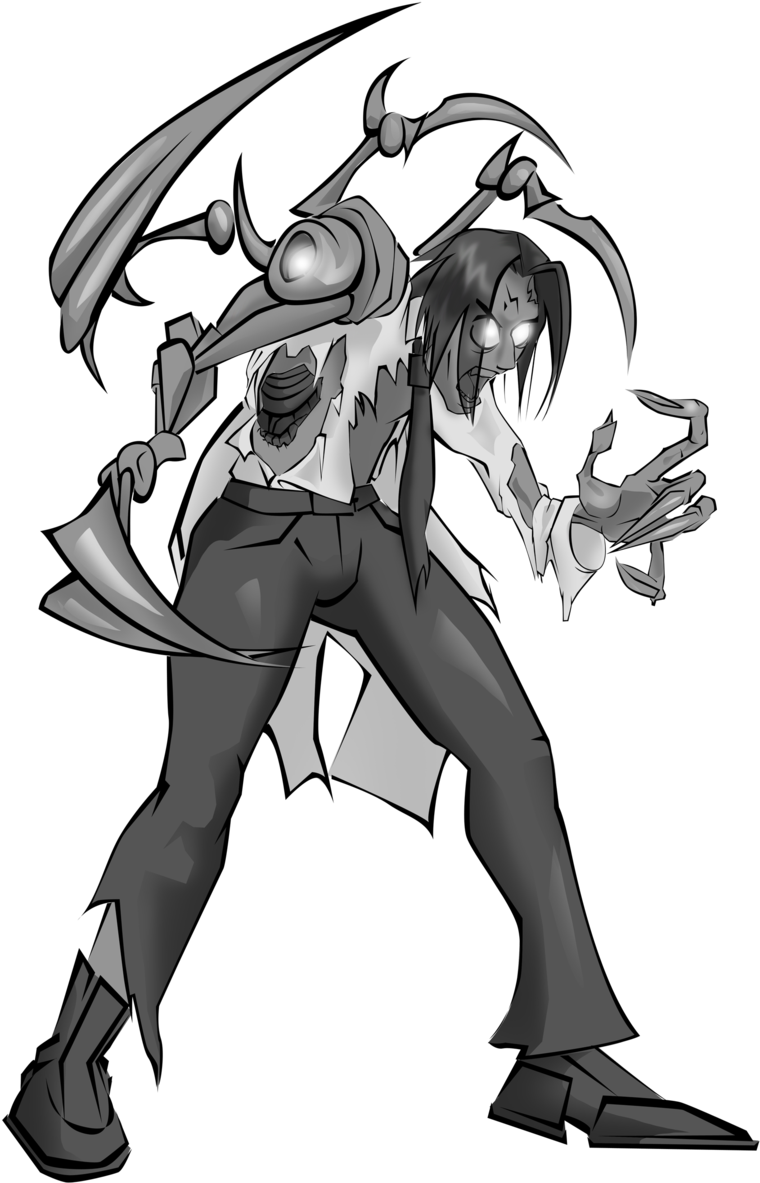 Zombie Horde - Cyber Mutant (900x1193), Png Download