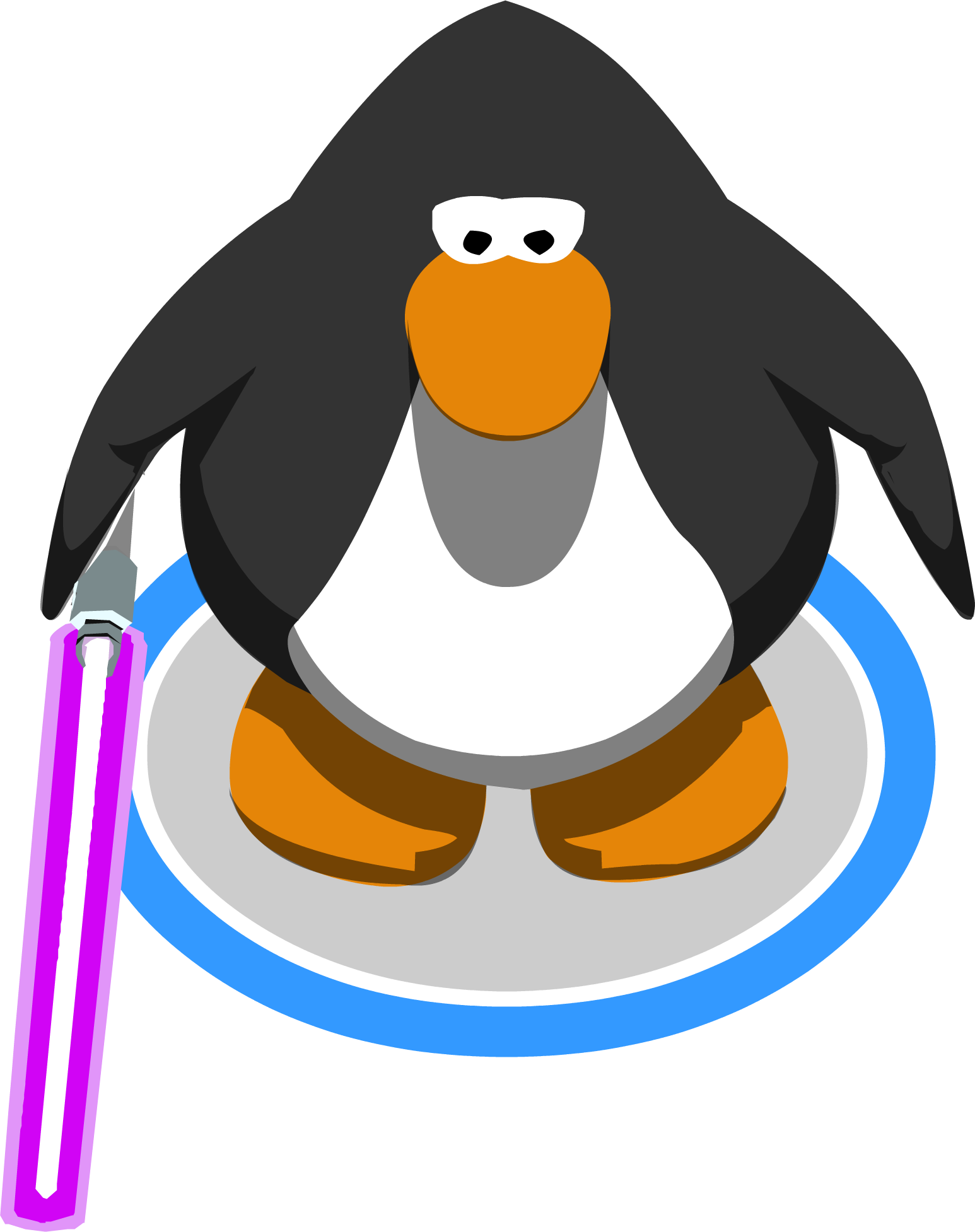 Purple Lightsaber In-game - Club Penguin Mohawk (1546x1954), Png Download