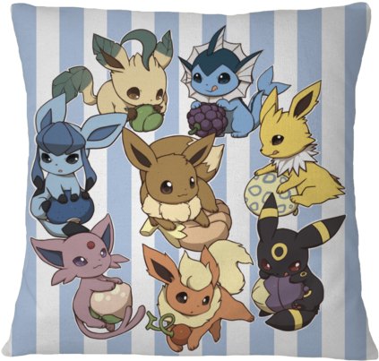 Chibi Eeveelutions Pillow Cover - Eevee Evolutions Cute (480x480), Png Download