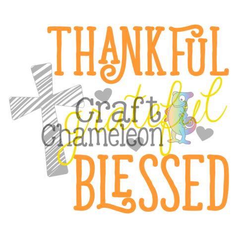 Thankful Grateful Blessed Wordart Digital Design - Design (480x480), Png Download