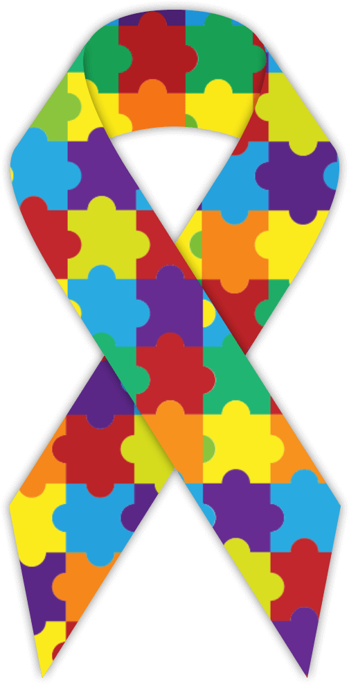 Png - Autism Awareness Ribbon Png (593x1000), Png Download