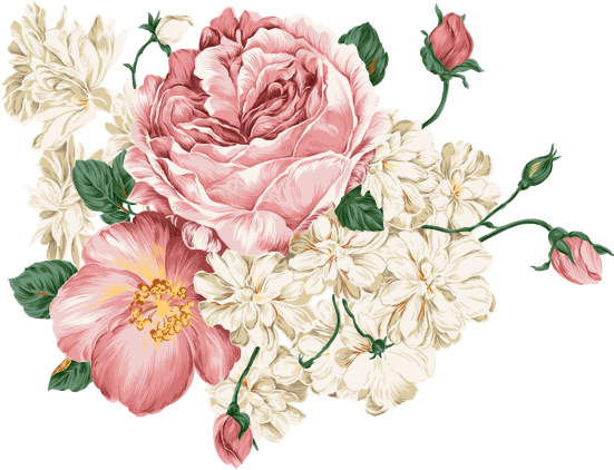 Flores Vintage (550x444), Png Download