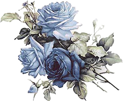 Flores Vintage Azul Png - Vintage Blue Flowers Png (500x418), Png Download
