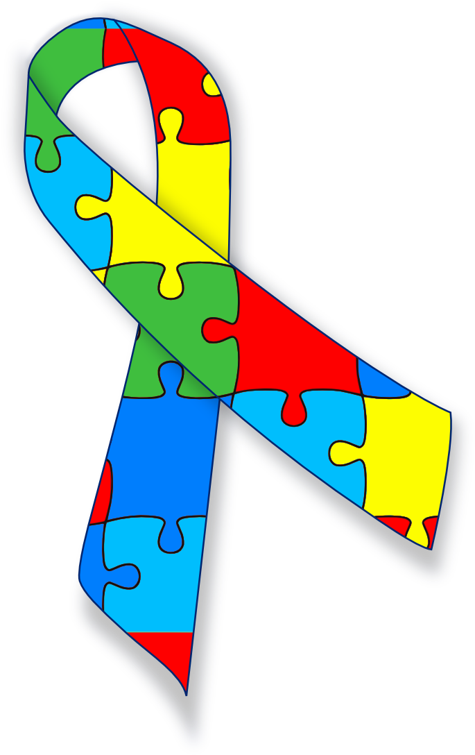 Blue Bow Clip Art Also Mental Health Awareness Ribbon - Autism Ribbon Svg Free (688x1101), Png Download