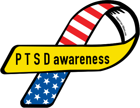 P T S D Awareness - Awareness Ribbon (455x350), Png Download