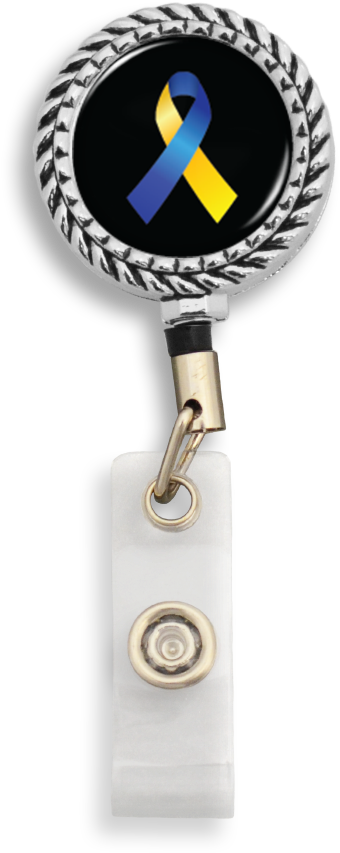 Pancreatic Cancer Awareness Ribbon Badge Reel - Alzheimer's Awareness Ribbon Badge Reel Nurse Badge (480x480), Png Download