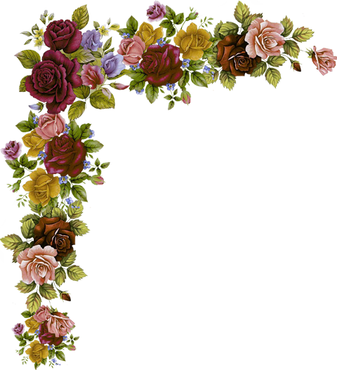 Láminas Vintage,antiguas,retro Y Por El Estilo - Corner Borders Vintage Roses (480x527), Png Download