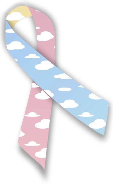Cloud Ribbon - Yellow And Blue Awareness Ribbon Png (370x599), Png Download