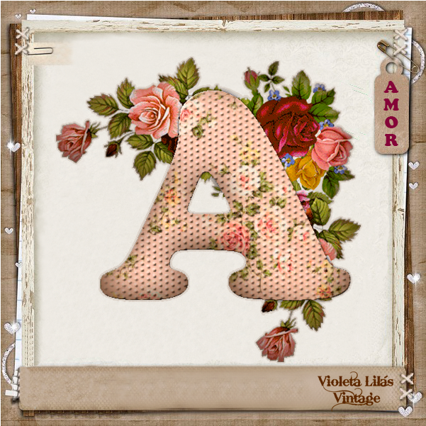 Alfabeto Com Flores Vintage - Vintage Flowers (689x686), Png Download