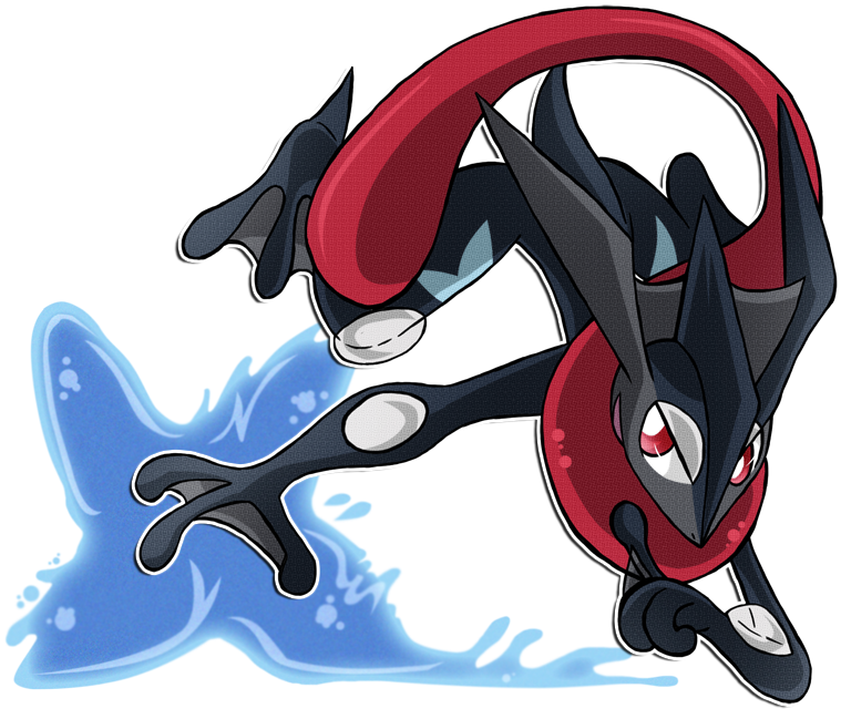 Froakie Drawing Greninja Costume - Shiny Greninja Et Greninja (800x663), Png Download