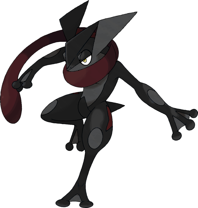 Black Greninja By - Froakie Final Evolution (662x697), Png Download