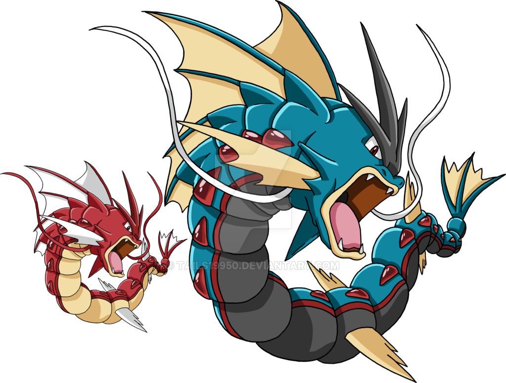 Clipart Black And White Download Gyarados Drawing Greninja - All Mega Gyarados (1024x776), Png Download