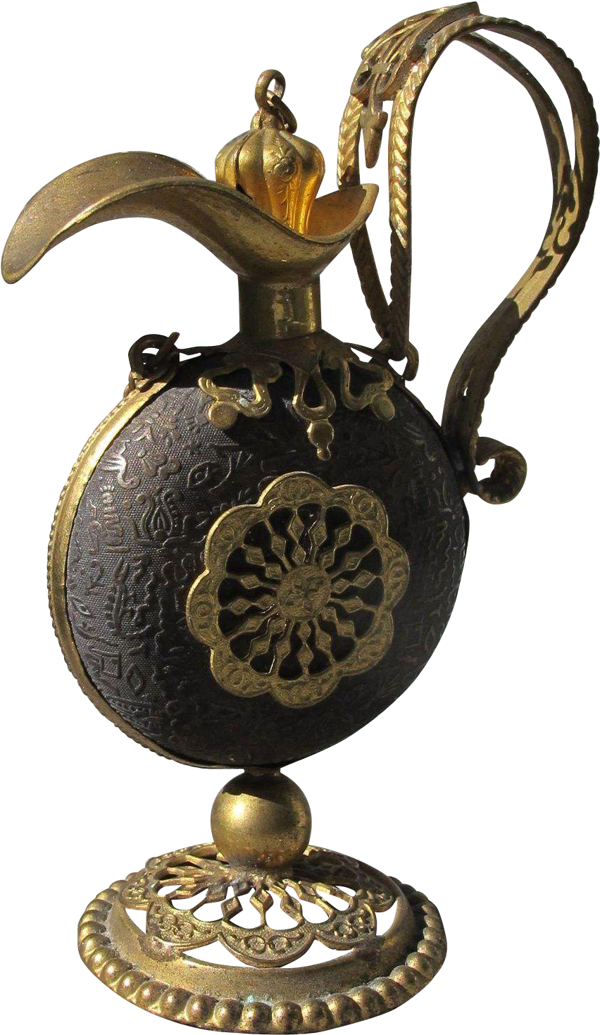 Victorian Perfume Bottle Bottle Vial With Filigree - Bottle (1468x1468), Png Download