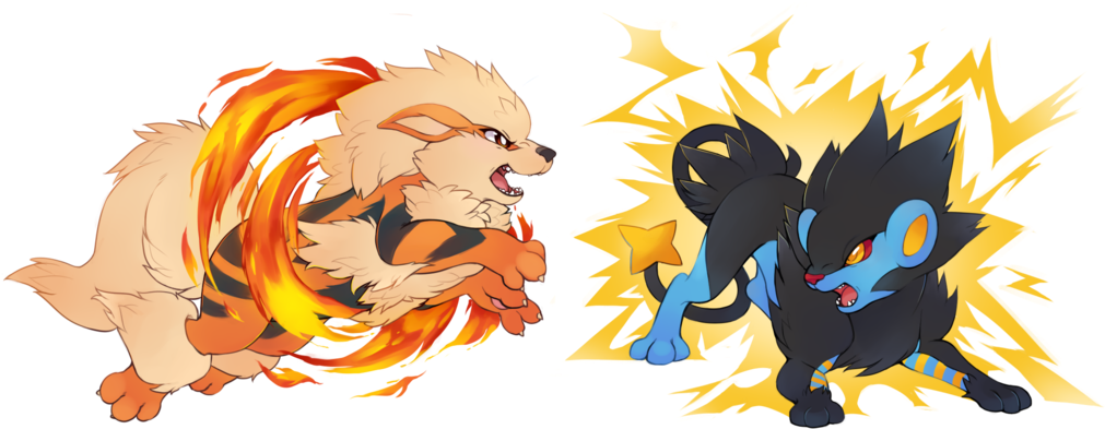 Some People Apparently See Luxray As Arcanine's Feline - Pokemon Luxray Vs Arcanine (1024x414), Png Download