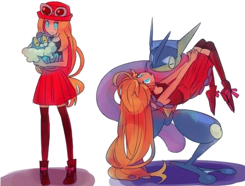 266 Kb Png - Greninja X Female Trainer (500x431), Png Download