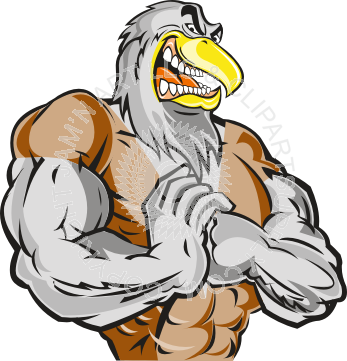 Eagle Clipart Muscle - Bee Mascot (347x361), Png Download