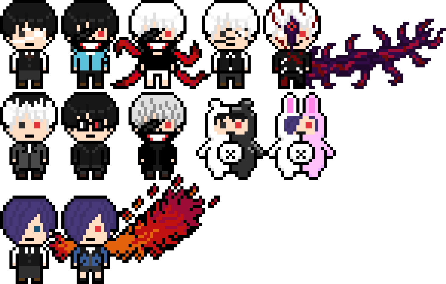 Tokyo Ghoul Danganronpa-like Pixel Arts - Tokyo Ghoul Pixel Art (1490x950), Png Download