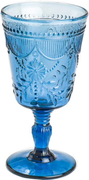 Debutante Cornflower Blue Goblet 10 Oz - Glass (1080x1080), Png Download