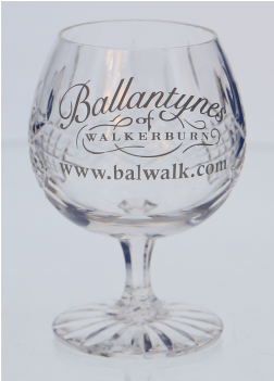 Panel Cut Crystal Brandy Goblet With Hand Engraving - Snifter (350x350), Png Download