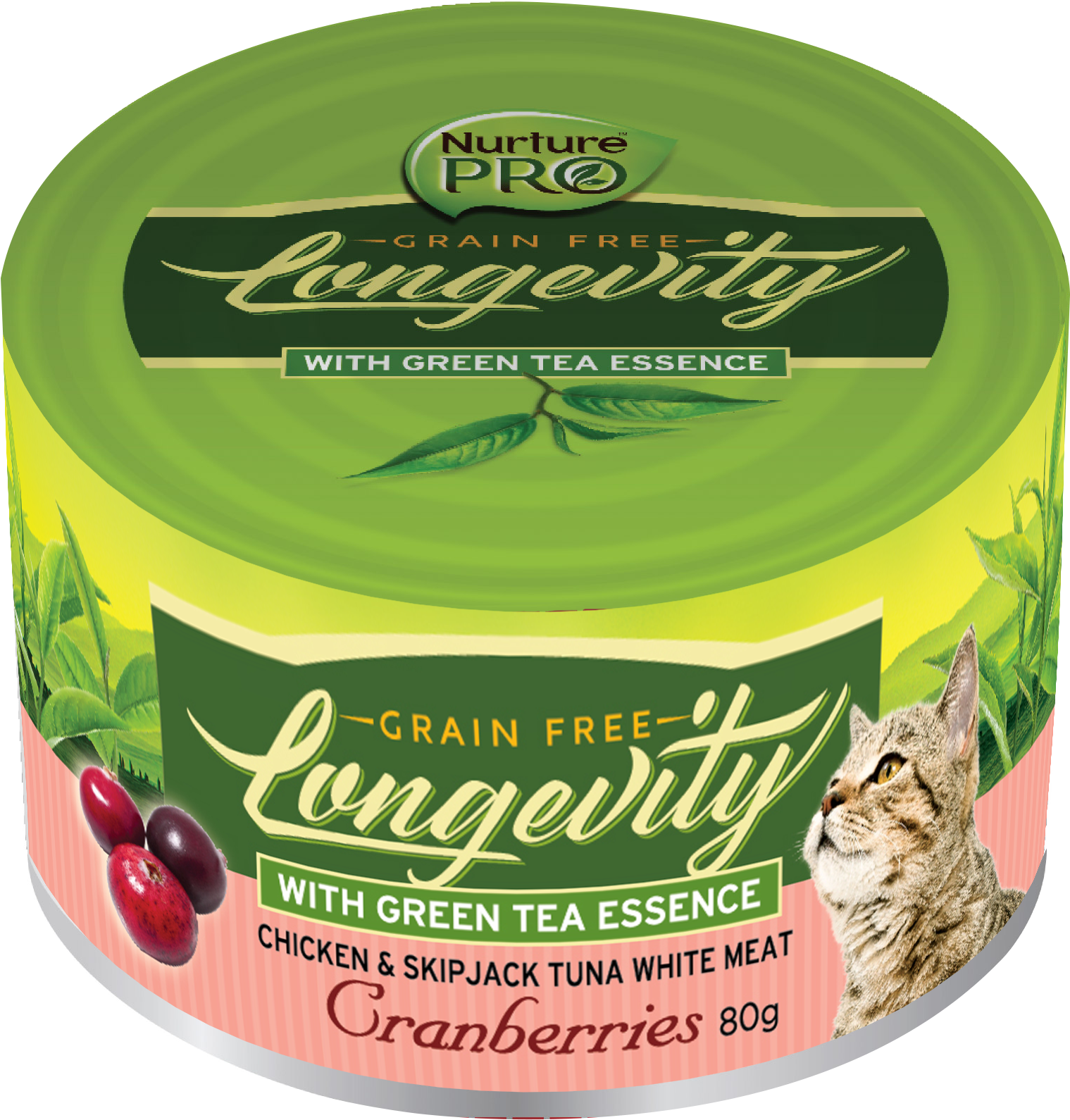 Longevity Cat Can With Cranberries (2621x2101), Png Download