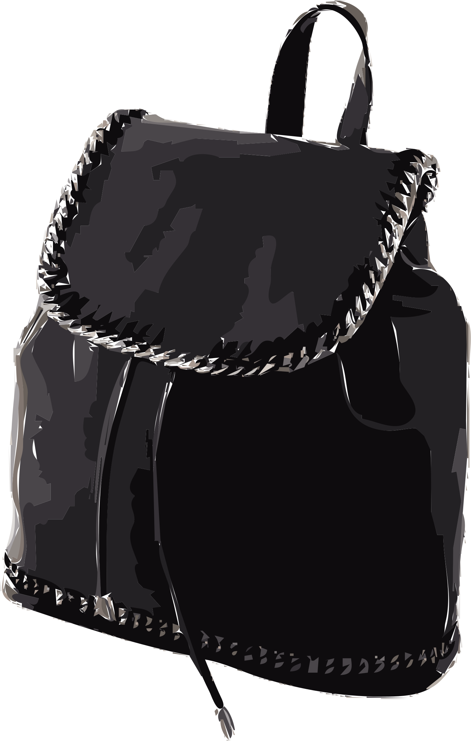 This Free Icons Png Design Of Black Leather Backpack (1920x2400), Png Download