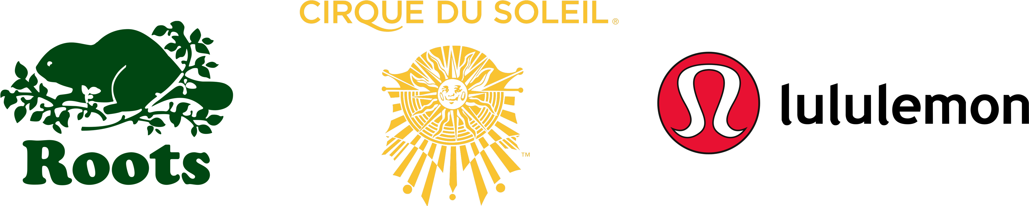 Canadian Brands Lululemon Roots Cirque Du Soleil - Cirque Du Soleil Canada Png (4000x1122), Png Download