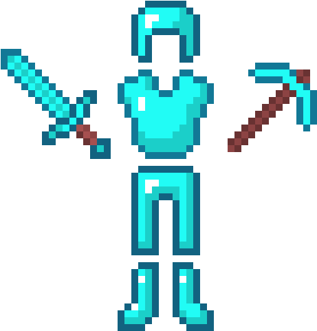 Minecraft Diamond Tools And Armor - Diamond Armor And Tools (800x700), Png Download