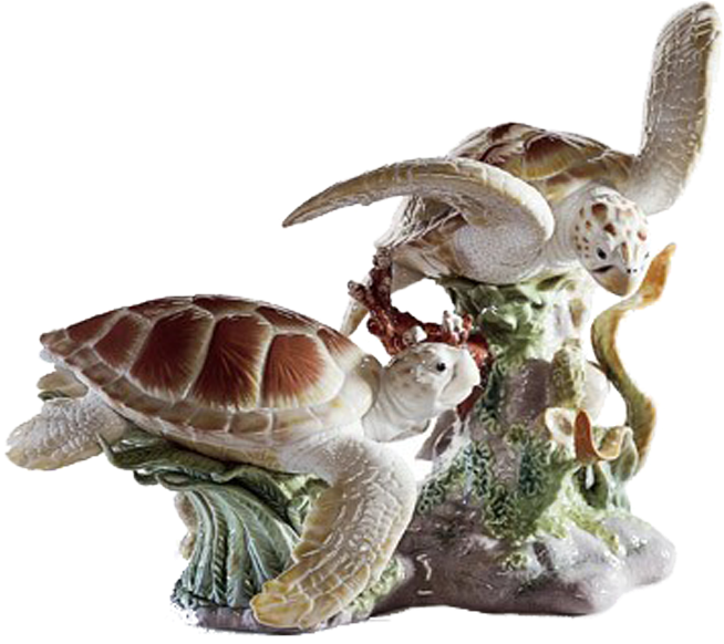 Lladró Porcelain Sea Turtles - Lladro Sea Turtle (960x623), Png Download