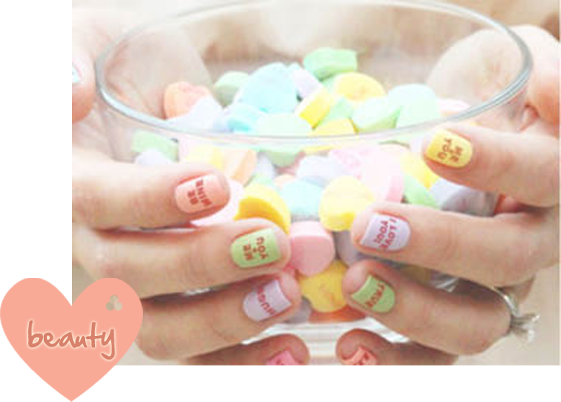 Easy To Make Conversation Heart Cakes For A Valentine's - Valentine's Manicure (1150x825), Png Download