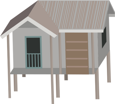 Ian Symbol Stilt House Indonesia 2 - Stilt House (400x363), Png Download