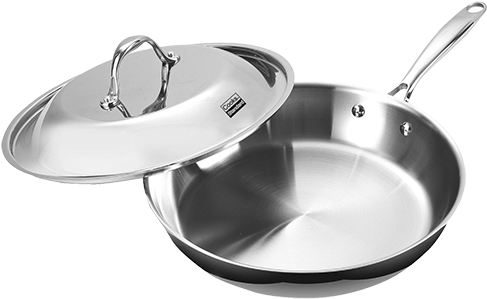 I'm Not Convinced That Mirror Finish Is A Plus, But - Cooks Standard Nc-00239 12-inch Ply Clad Stainless (500x307), Png Download