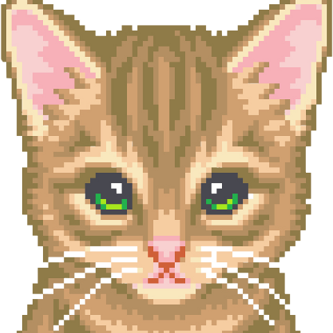 8 Bit Cat Gif (480x480), Png Download