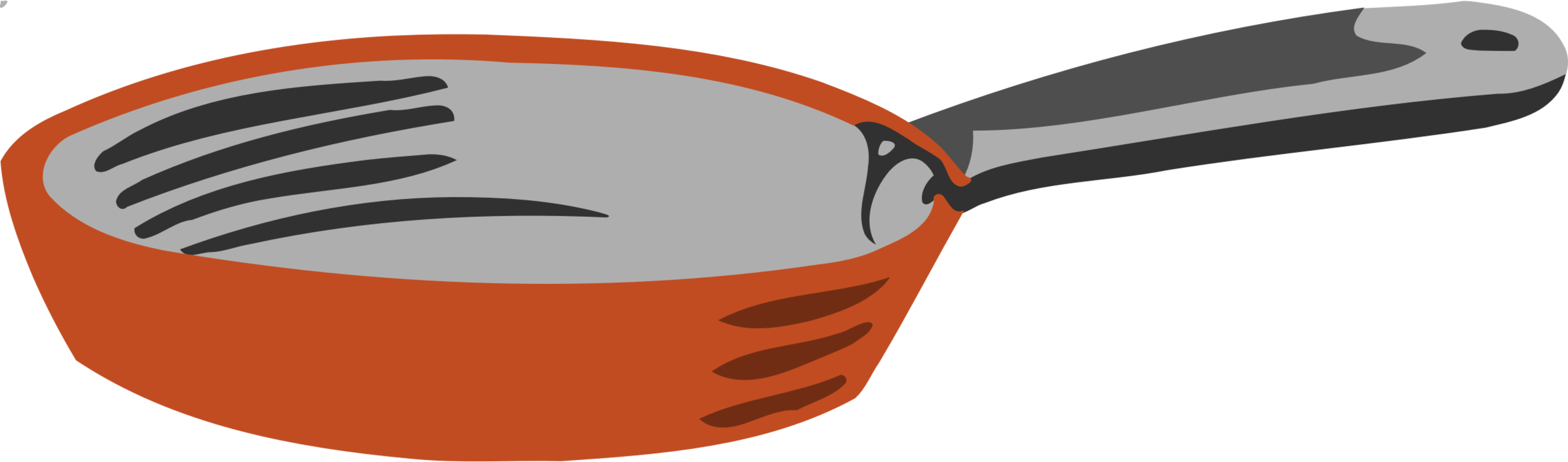 Frying Pan Cookware Kitchen Utensil Bread - Pan Clipart Png (2542x750), Png Download