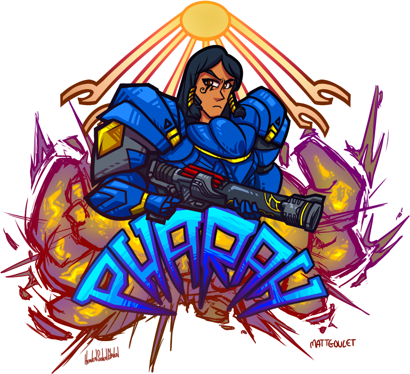 Matts-pharah - Illustration (1483x1362), Png Download