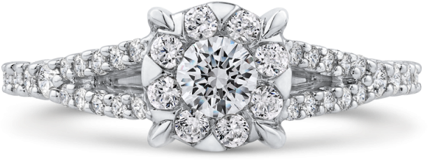 10k White Gold 5/8 Ct Round White Diamond Fashion Ring - 14k White Gold Finish 925 Silver Diamond Vintage Engagement (800x1040), Png Download