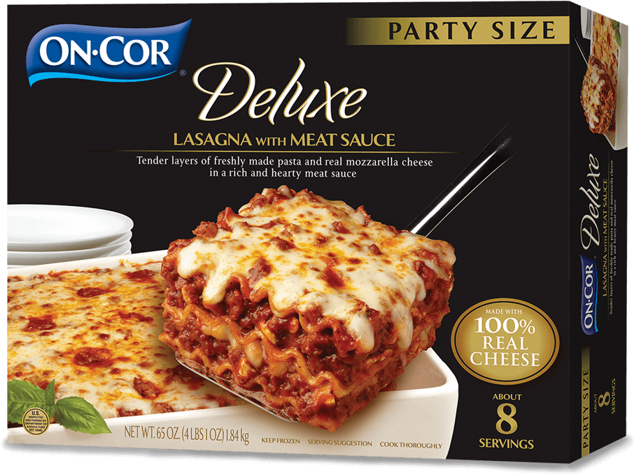 Deluxe Lasagna With Meat Sauce - Cor Macaroni & Cheese, Deluxe, Party Size - 76 (926x806), Png Download
