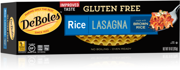 Classic Lasagna - Deboles Gluten Free Rice Pasta, Lasagna - 10 Oz Box (600x539), Png Download