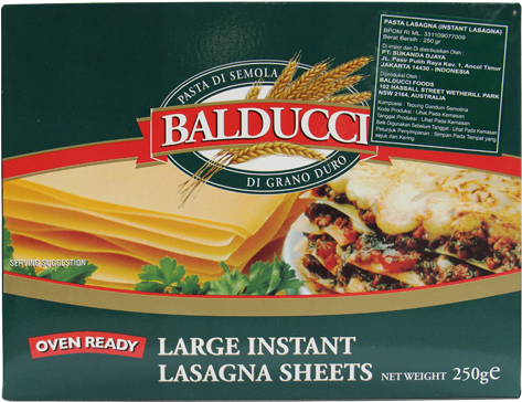 Balducci Large Instant Lasagna Sheets 250 Gr - Balducci Pasta (500x500), Png Download