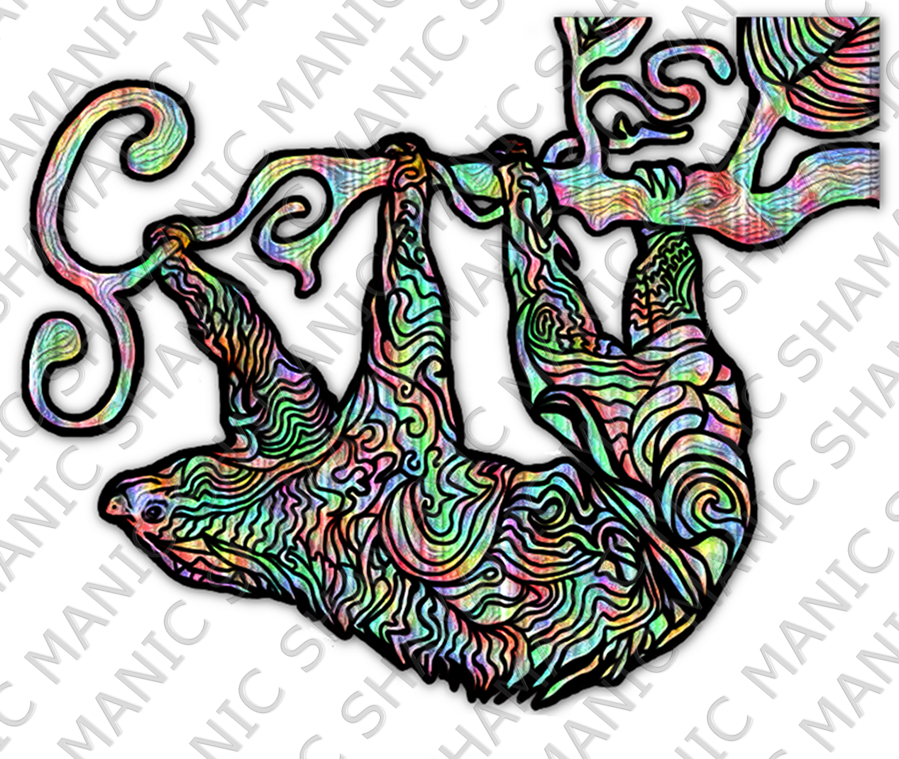 Clipart Free Library Drawing Time Psychedelic - T-shirt (1840x1555), Png Download