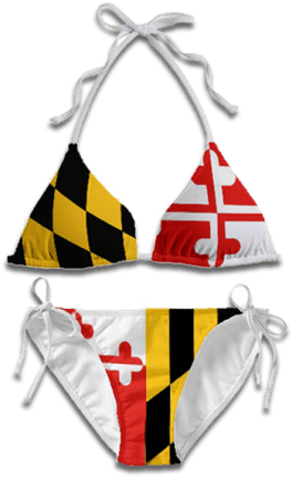 Maryland Flag Bikini Suit By Route One Apparel Grande - Maryland Flag Apparel (453x450), Png Download