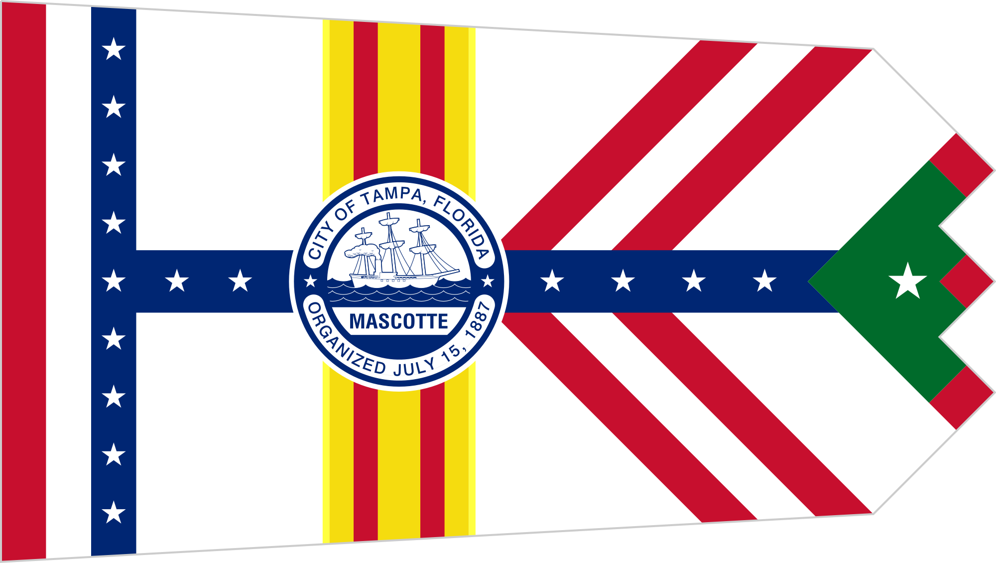 I Think The Tampa City Flag Hits The Maryland Point - Flag Of Tampa (2000x1130), Png Download