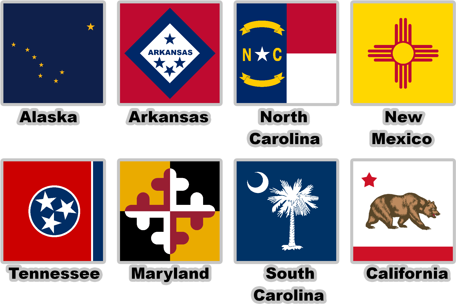 Various Usa State Flags With - South Carolina State Flag (1950x1400), Png Download