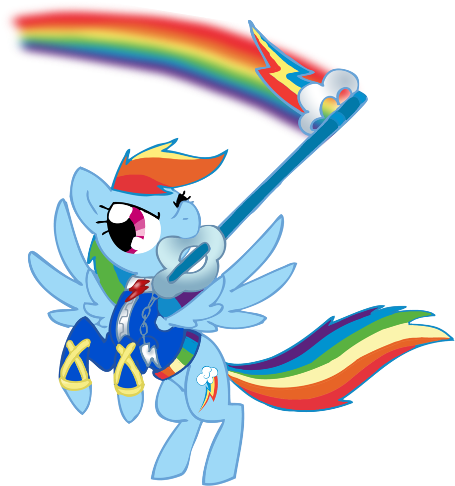 Electric-mongoose, Keyblade, Kingdom Hearts, Rainbow - Kingdom Hearts Rainbow Dash (976x1024), Png Download
