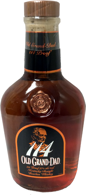 Old Grand Dad 114 Yr - Old Grand Dad Bourbon Whiskey 114@ Barrel Strength (399x800), Png Download
