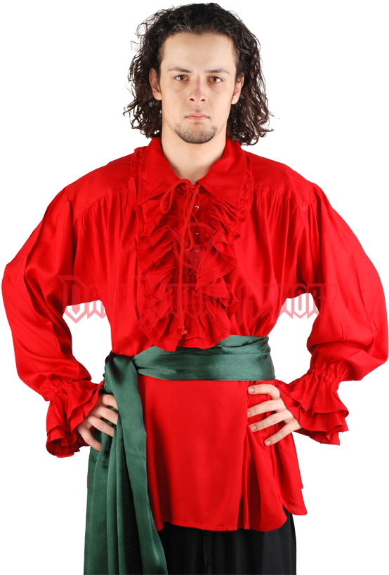 Pirate Bandana Png Download - Medieval Poet's Pirate Shirt Costume [red] (xx-large) (850x850), Png Download
